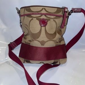Crossover bag , red , coach , used a couple of times